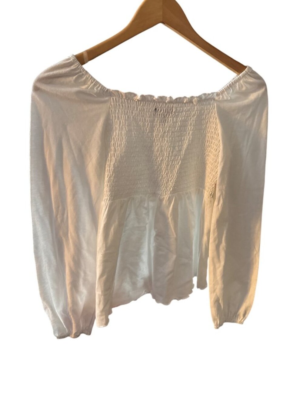 Girls Art Class Smocked Long Sleeve Peasant Top L 10/12 White With Multicolor Zi - Picture 3 of 3